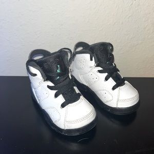 White, Black & Hyper Jade Baby Jordan Retro 6s